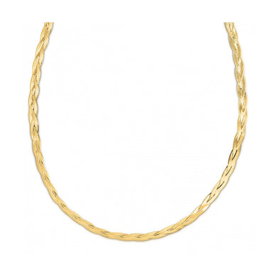 14k Yellow Gold Braided Herringbone Chain-0