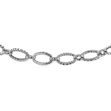 Load image into Gallery viewer, Textured Oval Link Bracelet in 14k White Gold
