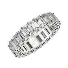 Load image into Gallery viewer, Emerald Cut Lab Grown Diamond Eternity Ring in 14k White Gold (2 cttw FG/VS2)-0
