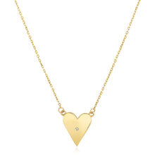 Load image into Gallery viewer, 14k Yellow Gold High Polish Elongated Heart Necklace
