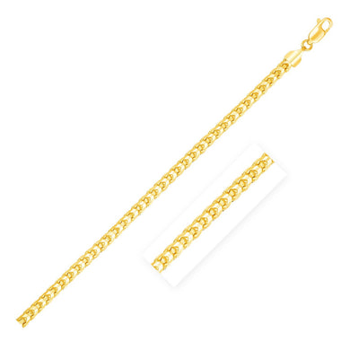 2.7mm 14k Yellow Gold Solid Diamond Cut Round Franco Bracelet-0