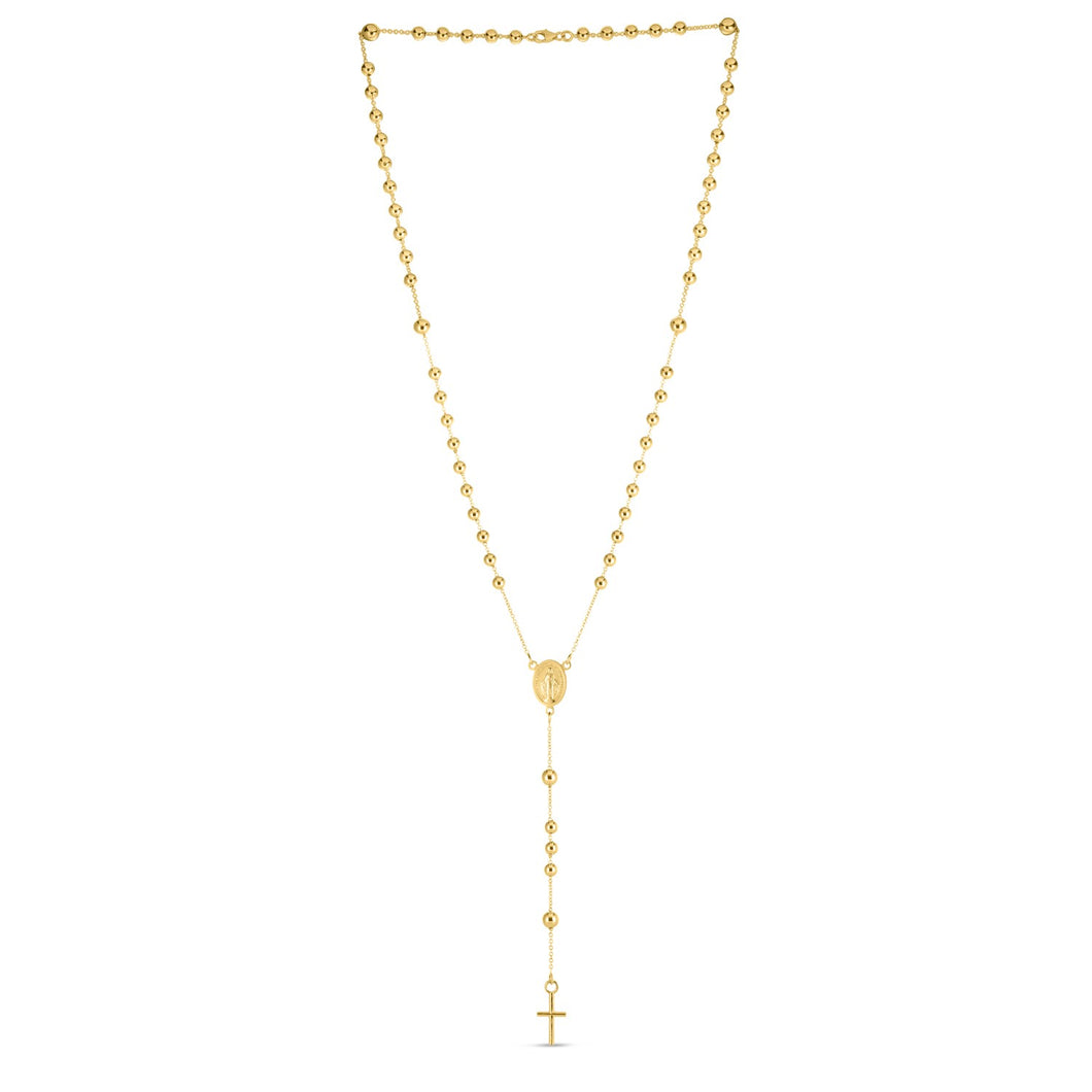 14K Yellow Gold Rosary Necklace-0