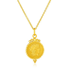 Load image into Gallery viewer, 14k Yellow Gold with Round Roman Coin Pendant
