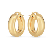 Load image into Gallery viewer, 14k Yellow Gold Medium Puffy Hoops-1
