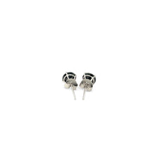 Load image into Gallery viewer, 14k White Gold Stud Earrings with Black 5mm Faceted Cubic Zirconia
