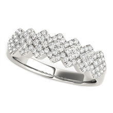 Load image into Gallery viewer, Diamond Studded Wide Multi-Diagonal Pattern Ring in 14k White Gold (5/8 cttw)
