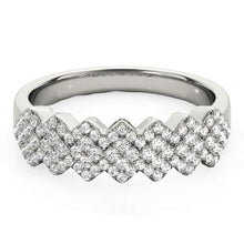 Load image into Gallery viewer, Diamond Studded Wide Multi-Diagonal Pattern Ring in 14k White Gold (5/8 cttw)
