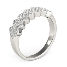Load image into Gallery viewer, Diamond Studded Wide Multi-Diagonal Pattern Ring in 14k White Gold (5/8 cttw)
