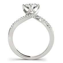 Load image into Gallery viewer, 14k White Gold Spiral Design Pronged Diamond Engagement Ring (1 1/8 cttw)
