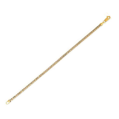 Round Pave Franco Chain Bracelet in 14k Yellow Gold (3.1 mm)-0