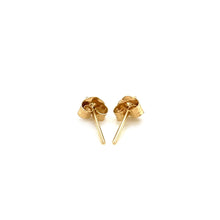 Load image into Gallery viewer, 14k Yellow Gold Stud Earrings with Faceted White Cubic Zirconia
