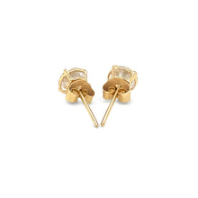 Load image into Gallery viewer, 14k Yellow Gold Stud Earrings with White Hue Faceted Cubic Zirconia
