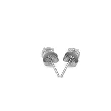 Load image into Gallery viewer, 14k White Gold 4mm Faceted White Cubic Zirconia Stud Earrings
