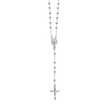 Load image into Gallery viewer, Polished Rosary Chain and Bead Necklace in Sterling Silver
