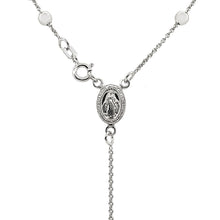 Load image into Gallery viewer, Polished Rosary Chain and Bead Necklace in Sterling Silver
