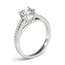 Load image into Gallery viewer, 14k White Gold Split Shank Round Diamond Engagement Ring (1 1/8 cttw)
