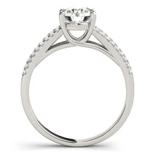 Load image into Gallery viewer, 14k White Gold Split Shank Round Diamond Engagement Ring (1 1/8 cttw)
