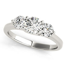 Load image into Gallery viewer, 14k White Gold Classic 3 Stone Round Diamond Engagement Ring (1 cttw)
