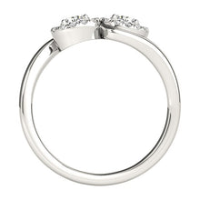 Load image into Gallery viewer, 14k White Gold Halo Set Round Two Stone Diamond Ring (3/8 cttw)
