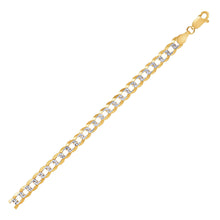 Load image into Gallery viewer, 5.7mm 14k Two Tone Gold Pave Curb Chain
