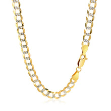 Load image into Gallery viewer, 5.7mm 14k Two Tone Gold Pave Curb Chain
