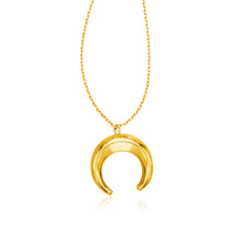 Load image into Gallery viewer, 14k Yellow Gold 17 inch Necklace with Domed Moon Motif Pendant
