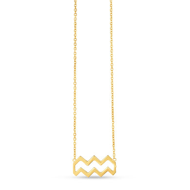 14K Yellow Gold Aquarius Necklace-0