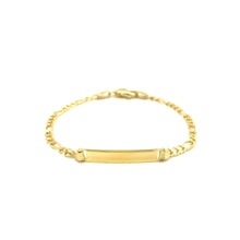 Load image into Gallery viewer, 14k Yellow Gold Figaro Link Children&#39;s ID Bracelet
