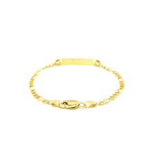 Load image into Gallery viewer, 14k Yellow Gold Figaro Link Children&#39;s ID Bracelet
