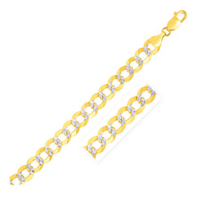 Load image into Gallery viewer, 10 mm 14k Two Tone Gold Pave Curb Chain
