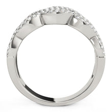 Load image into Gallery viewer, Diamond Studded Double Interlocking Waves Ring in 14k White Gold  (5/8 cttw)
