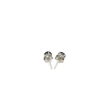 Load image into Gallery viewer, 14k White Gold Stud Earrings with Black 4mm Cubic Zirconia
