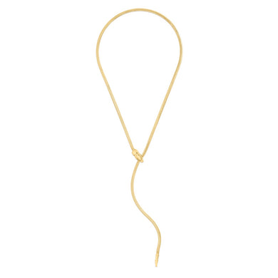 14k Yellow Gold Serpent Necklace-0