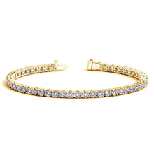 Load image into Gallery viewer, Lab Grown Round Diamond Tennis Bracelet in 14k Yellow Gold (6 cctw F/G  VS2/SI1)-0
