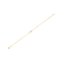 Load image into Gallery viewer, 14k Yellow Gold MOP Evil Eye Bracelet-0
