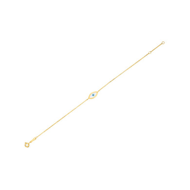 14k Yellow Gold MOP Evil Eye Bracelet-0