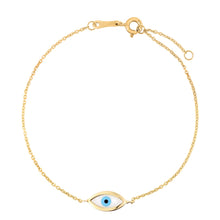 Load image into Gallery viewer, 14k Yellow Gold MOP Evil Eye Bracelet-1
