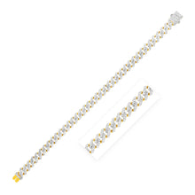 Load image into Gallery viewer, Modern Lite Edge Chain with White Pave in 14k Two Tone Gold (8.0mm)
