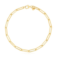 Load image into Gallery viewer, 14k Yellow Gold High Polish Alternating Bead Paperclip Bracelet (3.5mm)
