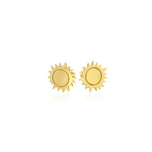 Load image into Gallery viewer, 14K Yellow Gold Sun Earrings
