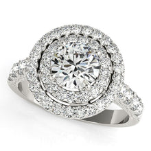 Load image into Gallery viewer, 14k White Gold Diamond Engagement Ring with Double Pave Halo (2 5/8 cttw)
