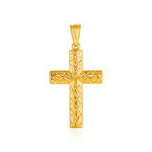 Load image into Gallery viewer, 14k Yellow Gold Reversible Textured Cross Pendant
