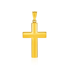 Load image into Gallery viewer, 14k Yellow Gold Reversible Textured Cross Pendant
