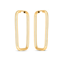 Load image into Gallery viewer, 14k Yellow Gold Endless Rectangle Hoops-1
