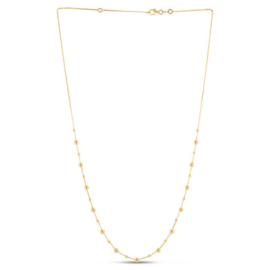 14k Yellow Gold Bead Necklace-0