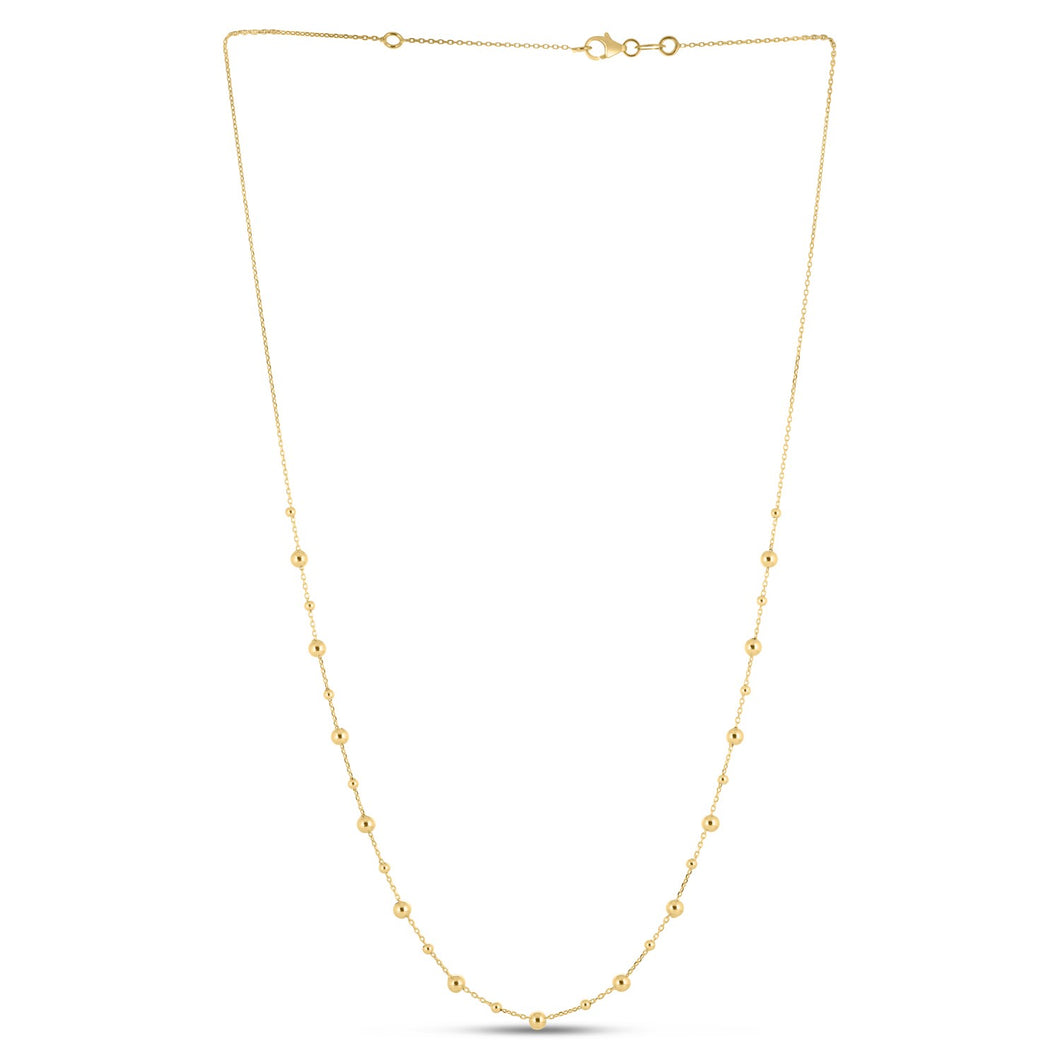 14k Yellow Gold Bead Necklace-0