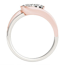 Load image into Gallery viewer, Two Stone Diamond Ring in 14k White And Rose Gold (3/4 cttw)
