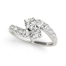 Load image into Gallery viewer, 14k White Gold Two Stone Overlap Design Diamond Ring (1 cttw)
