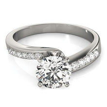 Load image into Gallery viewer, 14k White Gold Bypass Round Pronged Diamond Engagement Ring (1 5/8 cttw)
