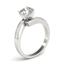 Load image into Gallery viewer, 14k White Gold Bypass Round Pronged Diamond Engagement Ring (1 5/8 cttw)
